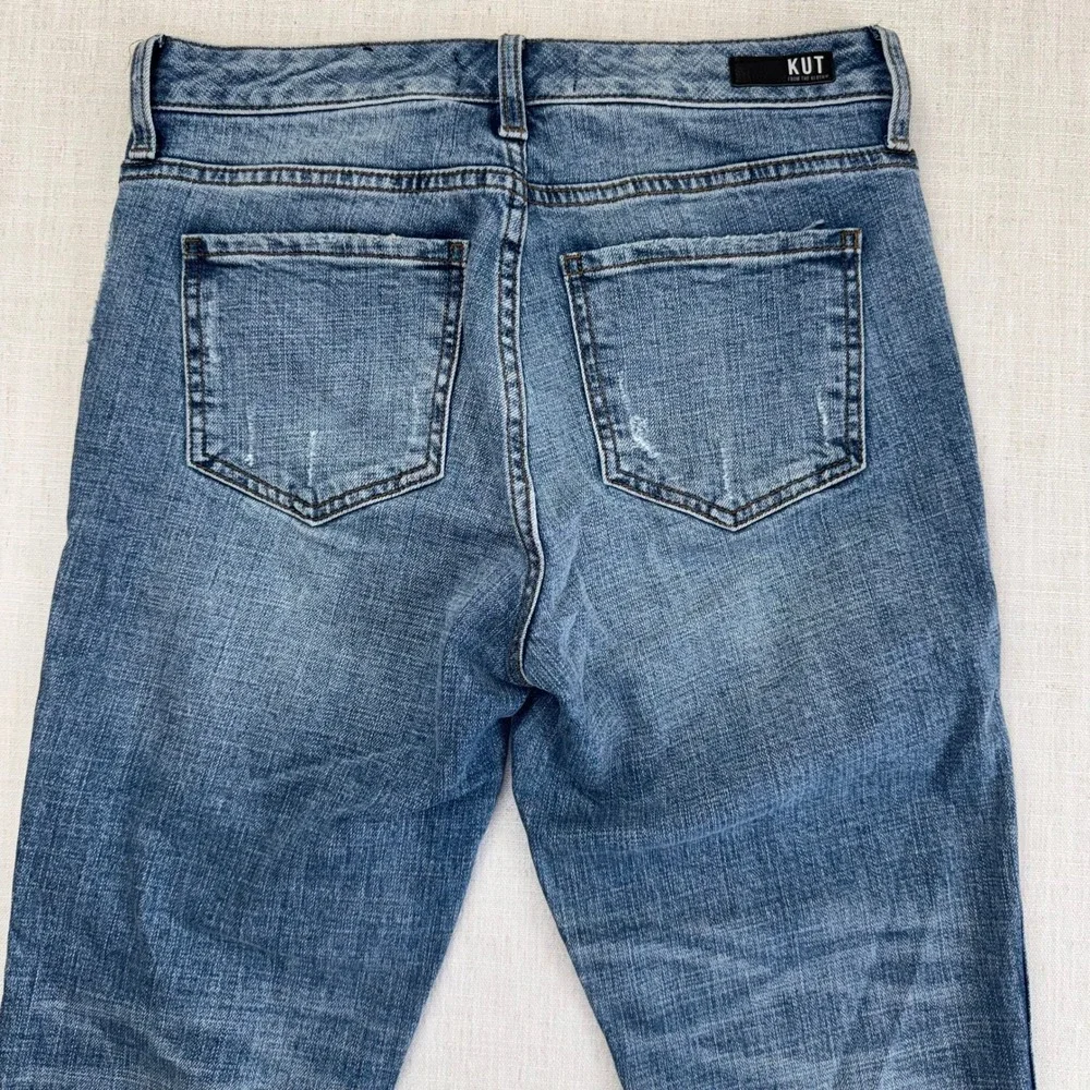 Kut from the Kloth Catherine Fab Ab Boyfriend Jeans Womens 2 Distresed Cuffed